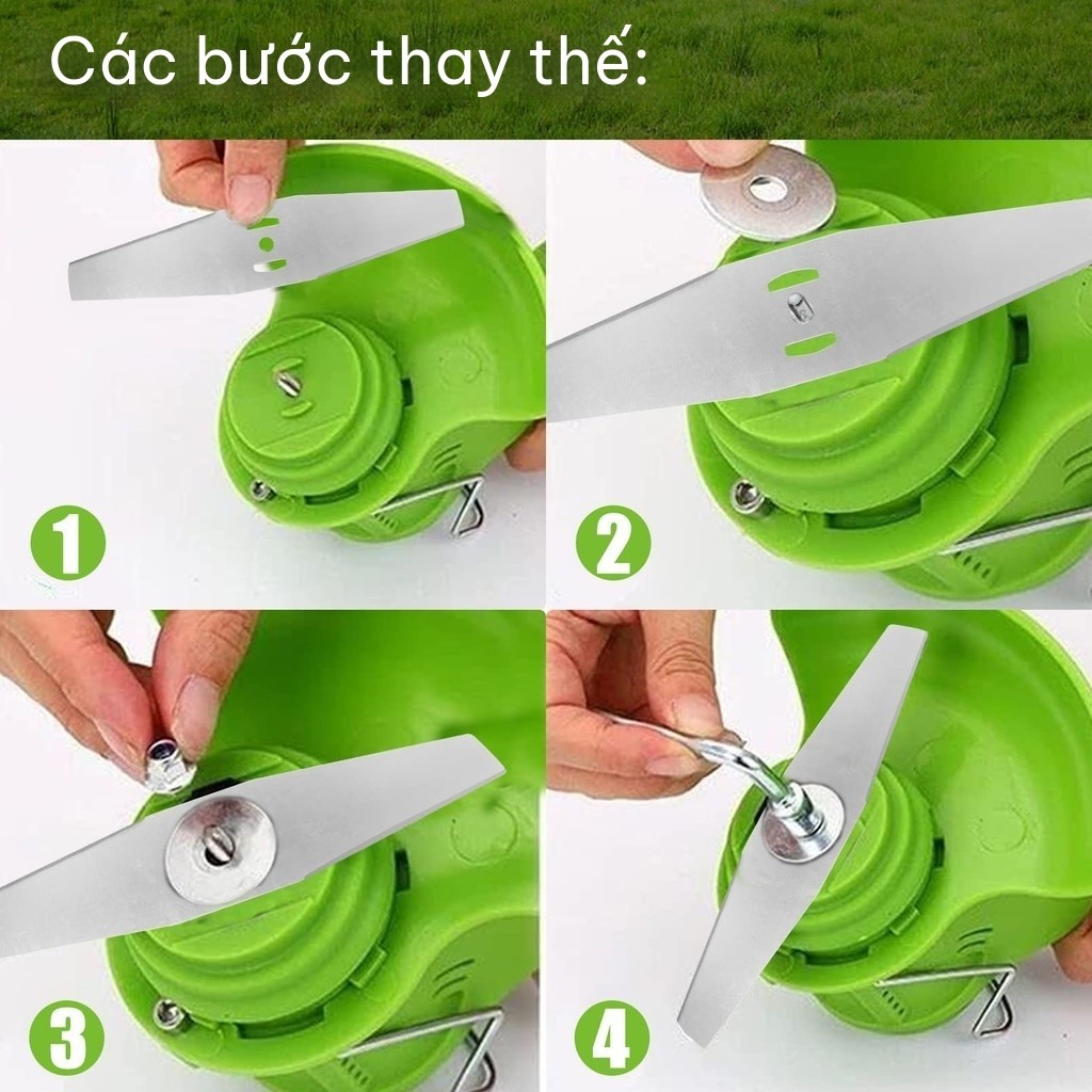 Lưỡi Dao Máy Cắt Cỏ Pin 150mm 230mm Thép Trắng Chống Gỉ, Dao Thẳng Dao Tam Giác, Phụ Kiện Máy Cắt Cỏ