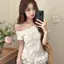 Áo thun ngắn tay thắt nơ phong cách Hàn Quốc dành cho nữ Mùa hè Phong cách mới Thời trang giảm tuổi Slim-fit Slimer Look Top