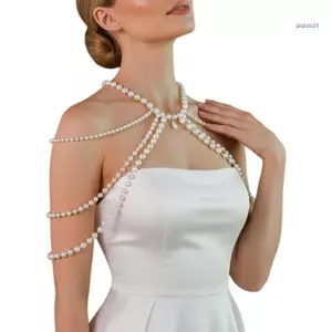 SUIT Nhựa Thanh Lịch Ngọc Trai Giả Đeo Vai Cơ Thể Cho Nữ Tiệc Cưới Bãi Biển