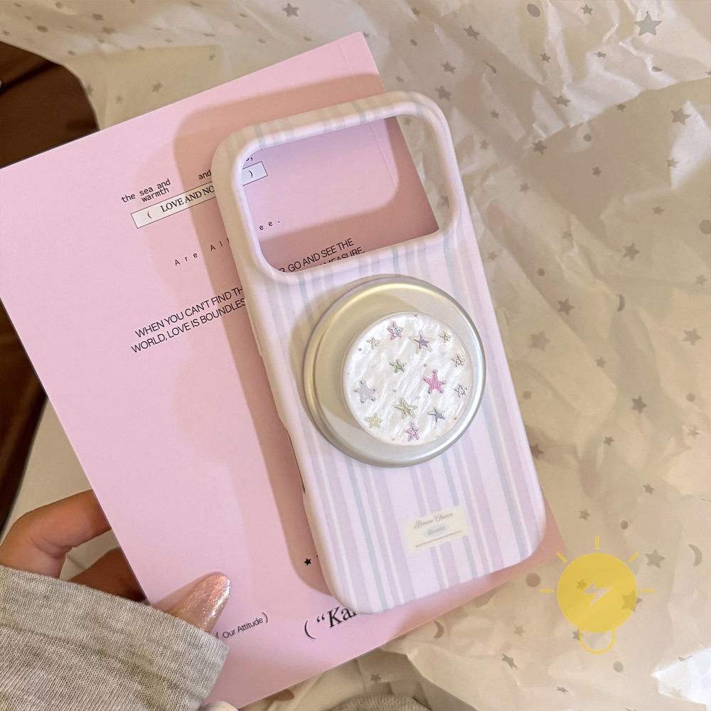 Phone Case For iPhone 17 Pro Max 16 15 14 13 with Griptok TPU Magnetic Gilding with Griptok Soft Aesthetic Korean Cute