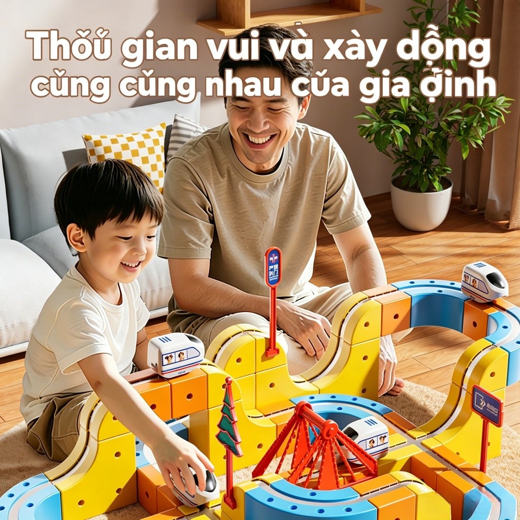 【🇻🇳Có sẵn kho】Đồ chơi xây dựng đường ray xe lửa từ tính, Bộ đường sắt điện DIY - Đồ chơi STEM giáo dục 3D dành cho trẻ em, Khối xây dựng sáng tạo, Ý tưởng quà tặng sinh nhật
