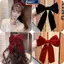 MAKY Thanh Lịch Nhung Nơ Tóc Ruy Băng Nơ Đuôi Ngựa Barrette Tóc Nữ Cô Gái Tiệc Cưới Phụ Kiện Tóc VN
