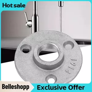 Belleshopp 10 chiếc 1/2 Tầng Mặt bích Đế 3 lỗ DN15 Ren Phụ kiện trang trí cho Dự án DIY/Nội thất/Kệ trang trí (Hợp kim nhôm)