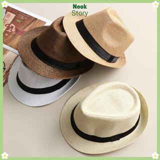 [Giao hàng từ Việt Nam] Mũ rơm Panama NOOKSTORY Mũ băng đảng Unisex Vành rộng Mũ Fedora