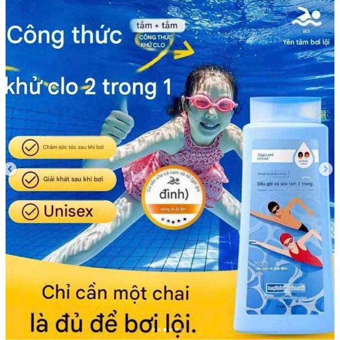 DẦU TẮM GỘI KHỬ CLO AOGALIANI CHAI  500ML