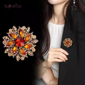 AqToCna 1 Chiếc Sáng Tạo Pha Lê Thủy Tinh Chân Phong Cách Kim Cương Giả Hoa Thổ Cẩm Cho Nữ Sự Kiện Ngộ nghĩnh Sang Trọng Quà Tặng Năm Mới Bạn Bè Trang Trí AqToCna