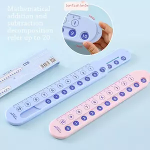 Thước trừ ITRUMPET, Thước phân giải toán học bằng nhựa màu hồng / xanh, Trình diễn giảng dạy chất lượng cao trong vòng 20 Thước cộng di động Đồ dùng học tập