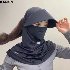 Mũ KANGN, Mũ che lụa băng thoáng khí, có khăn choàng chống nắng Unisex
