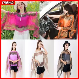 Khăn choàng chống nắng YRBWD, Khăn choàng chống nắng Vỏ Bikini Khăn voan giảm thanh, Cổ giả Nhiều màu Tính khí mềm mại Cardigan Khăn choàng chống nắng quấn nữ
