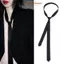 IAPPORTUNIA Cà vạt cổ đen thanh lịch, Cà vạt siêu mỏng Satin cổ điển 3cm, Phụ kiện quần áo Thời trang Màu trơn Skinny Nẹp cà vạt