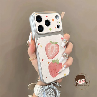 Ốp Điện Thoại Dâu Tây Sang Trọng Cho OPPO A98 A96 A80 A60 A79 A78 A77 A76 A58 A57 A56S A54S A95 A94 A92 A9 A74 A73 A72 5G 4G Ốp Lưng Da PU Dễ Thương Chống Rơi Vỏ Mềm