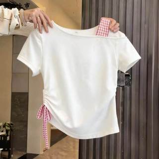 Áo thun bé gái cotton dễ thương - áo trễ vai họa tiết bướm thời trang mùa hè mỏng nhẹ