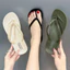 Mùa Hè Phù Hợp Với Thời Trang Đi Biển Flip-Flops Nữ Mặc Ngoài Cổ Điển Đơn Giản Màu Trơn Đế Mềm Flip-Flops Nữ XGWT