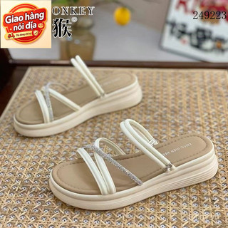 Giao hàng nội địa từ Việt Nam Gonghou Chính Hãng 2 Cánh Đi Biển Dép Nữ Mùa Hè Mới Thời Trang Đa Năng Cổ Tích Phong Cách Thoải Mái Bằng Chiều Cao Tăng Dép