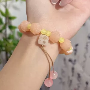 Mới Phong Cách Trung Hoa May Mắn Hoa Sen Đính Hạt Koi Vòng Tay Phong Cách Trung Hoa Mèo May Mắn Bạn Gái Vòng Tay Quà Tặng 6.21
