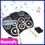 Guansfs Bộ trống điện tử cuộn lên với 7 nhóm trống di động Bàn đạp chân gậy cho trẻ em biểu diễn sân khấu tại nhà