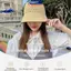 MAKY Buet Mũ Xuân Hè Rỗng Dệt Kim Mũ Màu Trơn Sunhat Người Cá Mũ Thường Ngày Có Thể Gập Lại Mũ Đi Biển VN