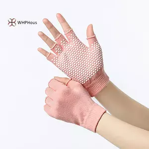 < WHPHous-t > Găng tay nửa ngón thể thao nữ chống trượt, thoáng khí, phù hợp Yoga/Pilates/xe đạp/câu cá/tập gym