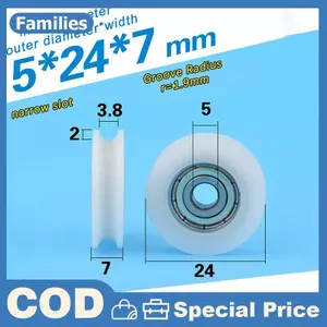 Chất Lượng Cao U Rãnh 625 Tròn Ròng Rọc Bi Bánh Xe Con Lăn Cho Cửa Windows Tắm Ròng Rọc Ngăn Kéo POM Hướng Dẫn Bánh Xe