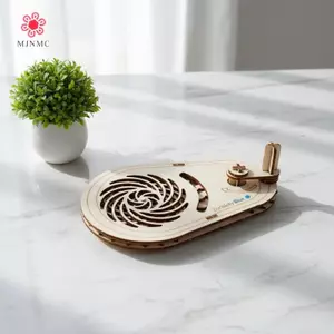 MJnmc Đồ chơi học tập tương tác Giáo dục STEM DIY Gỗ Ảo ảnh quang học Spinner Bộ khoa học mới