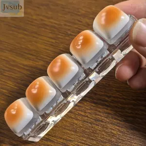Móc khóa JVSUB Fidget, Bàn phím DIY Keycap Nắp bàn phím ngón tay, Thiết kế bánh mì Caramel thư giãn Giảm căng thẳng Vượt qua nút thời gian Móc khóa Keycap dành cho người lớn