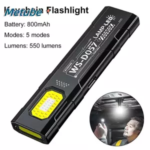 Đèn pin Mini METUBE, Đèn pin móc khóa LED di động có thể sạc lại USB, Đèn lồng bỏ túi phía sau từ tính có độ sáng cao