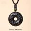Mặt dây chuyền khóa an toàn cung hoàng đạo Obsidian tự nhiên