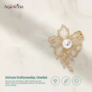 AqToCna Vintage Kim Cương Giả Ngọc Trai Thổ Cẩm Trang Sức Thanh Lịch Zircon Lấp Lánh Cho Đám Cưới Và Sự Kiện AqToCna