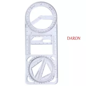 Thước vẽ DARON, 360 đa chức năng ° Thước hình học có thể di chuyển được, Đồ dùng văn phòng Thước đo góc hoạt động Mẫu vẽ thẳng Trường tiểu học