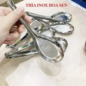 Combo 10 Chiếc Thìa Inox Bông Sen Thìa Ăn Phở Thìa Ăn Cháo Inox Tiện Dụng Chất Liệu Bền Đẹp