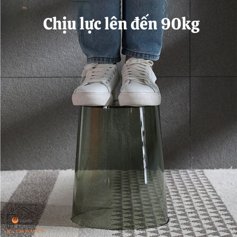 Thùng Đựng Rác Trong Suốt Nhựa PET Đơn Giản Sang Trọng HOMIE, Xô Trong Suốt Đa Năng Cắm Hoa, Đựng Rác