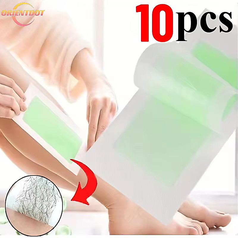5 / 10 Miếng Sáp Tẩy Lông Hai Mặt Cho Cánh Tay Chân Mặt - Giấy Sáp Tẩy Lông Cơ Thể Nhanh Không Đau - 18x9cm|10x5cm