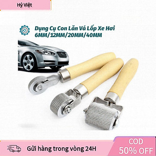 【Hỷ】Con Lăn Vá Lốp Bánh Xe Ô Tô Xe Máy – Tay Cầm Gỗ Chống Trượt Dễ Điều Khiển