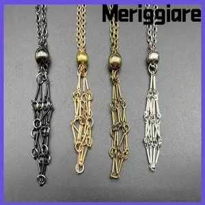 Vòng cổ lồng giữ pha lê MERIGGIARE, Vòng cổ kim loại pha lê bằng đồng màu bạc, Phụ kiện vòng cổ màu đen màu vàng Vòng cổ giữ đá Vòng cổ đeo hàng ngày