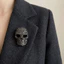 WEETW Halloween Skeleton Thổ Cẩm, Hợp Kim Kẽm Kim Cương Giả Retro Đầu Lâu Pin, Vintage Sáng Ma Quái Phong Cách Punk Gothic Đầu Lâu Huy Hiệu Ve Áo Pin Tiệc Halloween