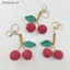# HB # Dệt Kim Lychee Cherry Móc Khóa Handmade Móc Trái Cây Trang Trí Ví Độc Đáo Mặt Dây Chuyền Túi Nữ Trang Trí.