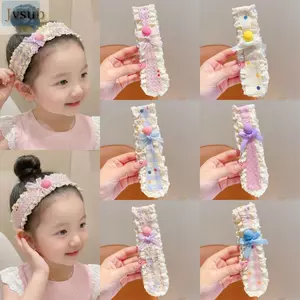 JVSUB Bangs Patches, với Magic Tape Closure Miếng Dán Tóc Trẻ Em Lưỡi Rộng, Họa Tiết Hoa Ngọt Ngào Ren Bé Gái Băng Đô Phụ Kiện Tóc
