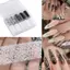 Cod 10 cuộn màu đen trắng đỏ ren hoa móng tay nghệ thuật chuyển lá dán