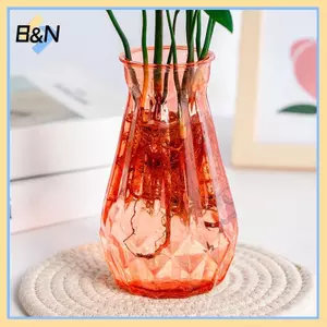 Bình hoa nhựa trong suốt B & N để trang trí nội thất Giá đỡ hoa để bàn thanh lịch cho phòng khách Trang trí máy tính để bàn văn phòng.
