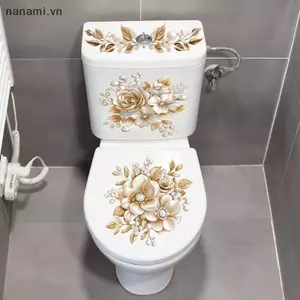 Đá Ngọc Trai Vàng Sang Trọng Hoa Vệ Sinh Stier Chống Thấm Nước Tự Dính Trang Trí Phòng Tắm Stier Tường Stiers Trang Trí Nhà Cửa Stiers [VN]