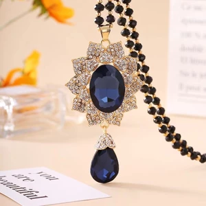 Hàn Quốc Đơn Giản Thời Trang Mặt Dây Chuyền Quần Áo Vòng Cổ Mặt Dây Chuyền Pha Lê Áo Len Dây Chuyền Phong Cách Dài Phù Hợp Với Tất Cả Trận Đấu Thu Đông Nữ