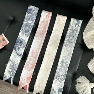 Retro Rừng rậm Lông Khỉ Dây Buộc Túi Bện Tóc Tay Cầm Khăn Lụa Nữ Trang Trí Cổ Nhỏ Khăn Ruy Băng Streamer Tóc FUKR