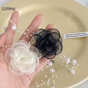 LUImo Ngọc Trai Lãng Mạn Choker Camellia Nelace Trắng Mùa Hè Xương Đòn Dây Chuyền Với Hoa Ngọc Trai Dành Cho Nữ SBS