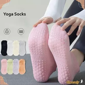 Tất tập Yoga cắt thấp CHEESELY, Tất ngắn thể thao mềm thoáng khí, Tất chạy bộ màu trơn co giãn cao chống trượt dành cho nữ
