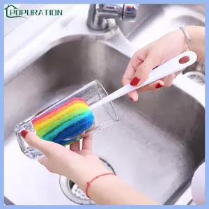 POP Chai Nước Cốc Cốc Bàn Chải Làm Sạch Máy Chà Có Tay Cầm Dài Tay Cầm Bàn Chải Cho Bé Chai Lọ Kính Nhà Bếp