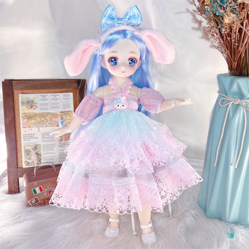 Búp Bê BJD 3D 30cm Có Khớp Cử Động Xinh Xắn, Búp Bê Mặt Anime Dễ Thương Cho Bé Gái, Một loạt các phong cách