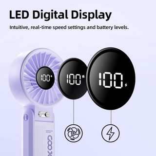 Ảnh 5 – Quạt năng lượng mặt trời tốc độ cao Goojodoq 3600mAh Turbo 100 Quạt cầm tay có thể gập lại 180°