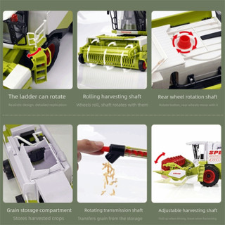 Mô hình xe tải Harvester HARRIETTLO, Đồ chơi máy kéo trang trại chống rơi có thể di chuyển, Đồ chơi xe lái xe quán tính kỹ thuật Đồ chơi xe tải trang trại mô phỏng cao Đồ chơi trẻ em