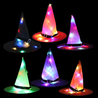 [Đến 3-5 ngày] Mũ ma có răng cưa Halloween có đèn LED | 1 / 5 Chiếc Mũ Dự Tiệc Phát Sáng Cho Trang Phục, Trang Trí Cây & Tiệc Chủ Đề Phù Thủy - Có 5 Màu Tùy Chọn