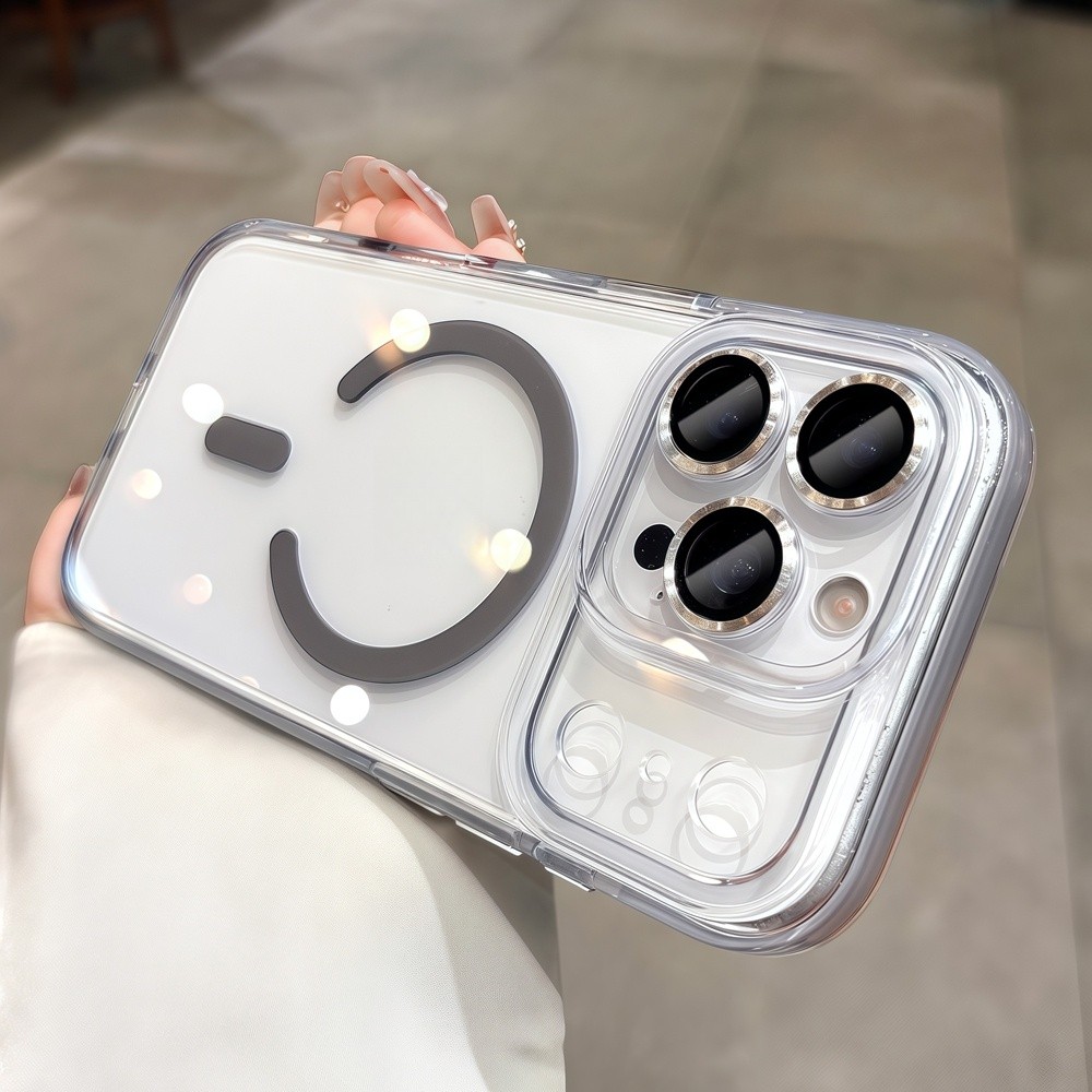 Ốp điện thoại từ tính trong suốt hai tông màu cho iPhone Air 17 pro max 16 13 14 15 pro max 15 16 plus Bảo vệ ống kính chống rơi Vỏ cứng bảo vệ điện thoại